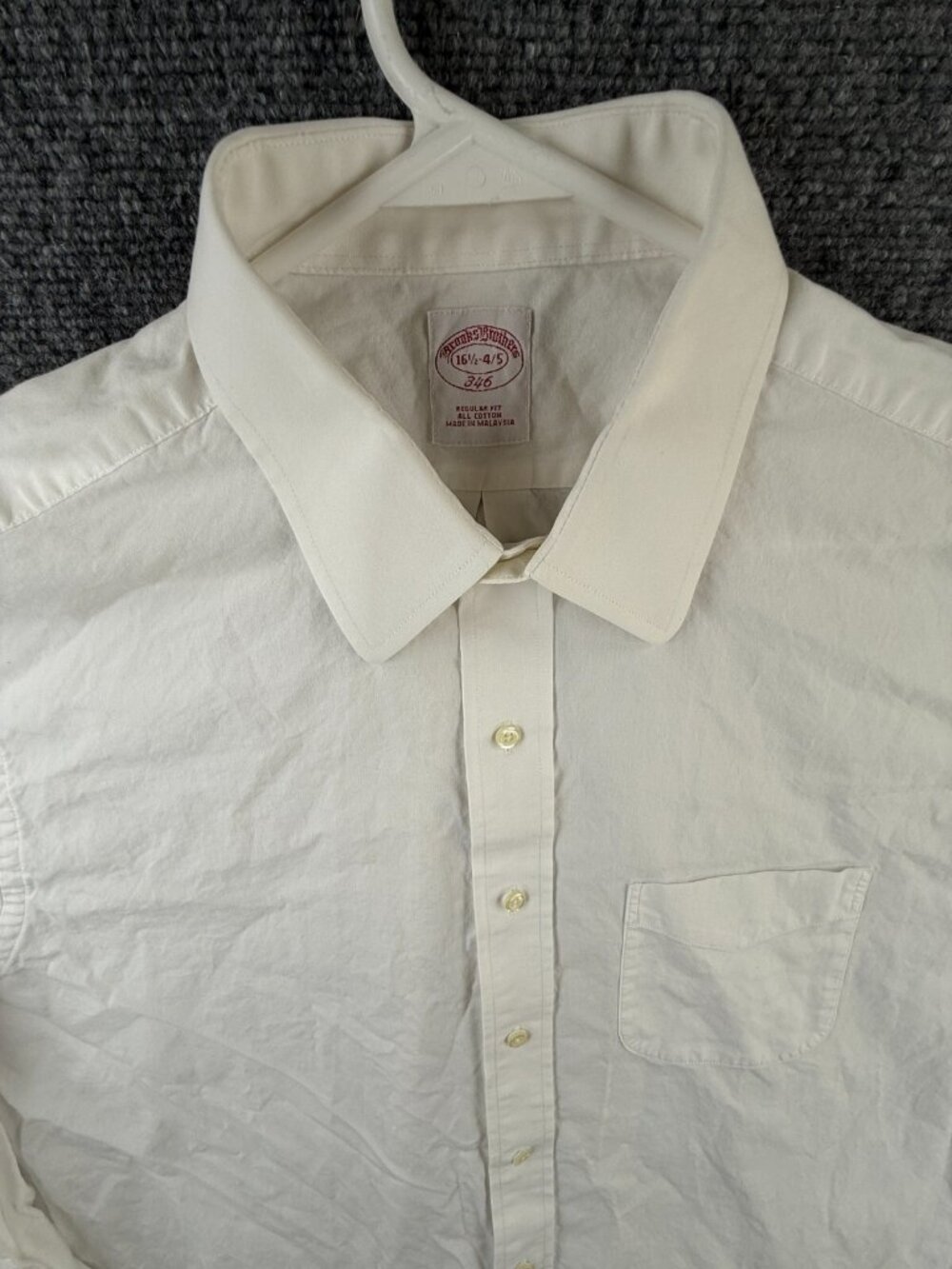 Brooks Brothers 16.5 34/35 White Button Up Shirt Long Sleeve Men Regular Point